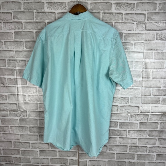 Polo Ralph Lauren Mint Blue Short Sleeve Button Down Shirt Mens 2XLT TALL - Picture 5 of 7
